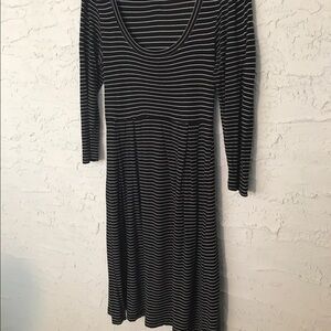 Black and white striped dress